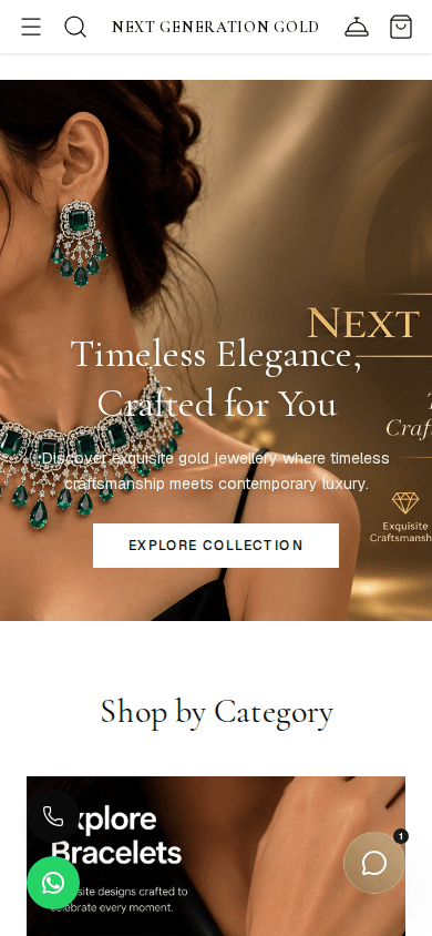 Next Generation Gold — Full Website, Store & Brand Build — mobile view